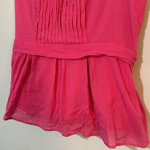 George Fuchsia Wish 100% Cotton Peplum Tank L - Picture 7 of 7